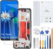H&LYCYJ Display Screen for Oppo Find X2 Lite 5G CPH2005 LCD Screen Replacement Assembly Kit (Black with Frame, No Fingerprints)