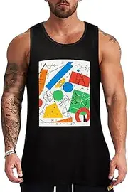 [NQHJT] Men Tank Tops Math Geometry Geek Calculus Sleeveless T Shirts for Men's Fitness Quick Dry Gym Tank Top for Men