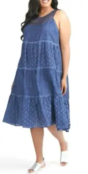 TS TAKING SHAPE VIRTU plus sz S / 16 Cotton Vintage Wash Dress chic NWT rrp$140!