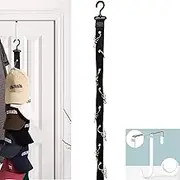 Hat Organizer Cap Holder Rack, Hat Hanger for Closet Rod Display Wall Mount, Over The Door Hat Rack, Eight Clips Cap Storage Organizer for Ball, Golf Caps, Beanies, Sports Cap Organization (1 Pack)
