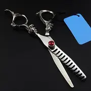 Hair Cutting Scissors, 6Inch Steel Dragon Handle Scissor Gem Cutting Barber Haircut Thinning Shears Hairdresser Scissors,Set with Bag