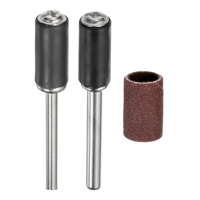 3pcs Sanding Drums Sleeves Set 1/4 Inch Grit 320 Sanding Sandpaper with Mandrel