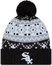 New Era Youth Chicago White Sox Pom Cuffed Knit Beanie Hat, Black