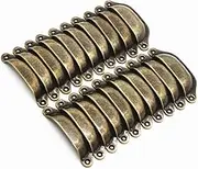 20PCS Antique Bronze Metal Drawer Knobs Pulls Handles - Vintage Kitchen Cabinets Furniture Wardrobe Medicine Pull Handle (Length: 96mm Width: 30mm)