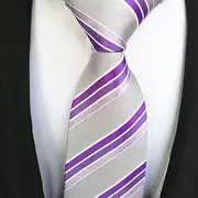 Fine Lines, Light Purple, Grey Stripes, Silk Ties, Men's Business Ties Silk Ties