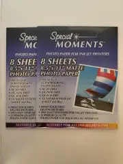 Special Moments Photo Paper For Ink Jet Printers 8 Sheets Matte 2 Sets New