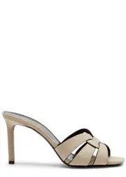 Saint Laurent Tribute 85 Suede Mules - Cream - 40 (IT40 / UK7) 40 (IT40 / UK7)