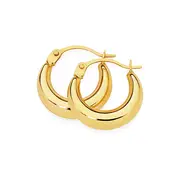 9ct Gold 8mm Polished Creole Earrings