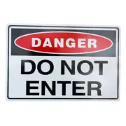 3x Warning Notice Danger NO NOT ENTER 300x200mm Metal Sign Private Workshop