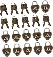 HOMSFOU 25pcs Locks with Keys Vintage Diary Book Lock Approved Travel Locks for Safe Luggage