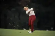 Jack Nicklaus in action during Friday play at Augusta Nation - 1972 Old Photo 1