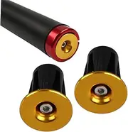 Outanaya 1Pair Aluminum Alloy Bike Handlebar End Plugs Durable Grip Handlebar Caps for Caliber Mountain Bikes Easy Installation Golden Finish