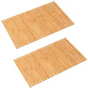 Bamboo Bath Mat Bathroom Rugs Floor Wood Shower Bathtub Waterproof Non Slip N...