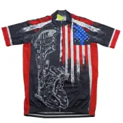 Cycling Shirt Vest Top 20x24 US Military Army Veterans Honor the Fallen Full Zip