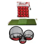 PowerNet Ultimate Chipping Bundle | Target Nets, Tri-turf Mat and Practice Balls