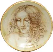 Platter Centerpiece Plate LEONARDO Renaissance Noble Woman Large Ceramic
