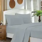 1000TC Ultra Soft King Size Bed Sheet Set - Silver | Flat & Fitted | All-Season