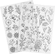 Beatifufu Flower Embroidery Stencils Kit Wash Away Water Soluble Patterns Embroidery Supplies for Clothing Home Decor