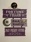Halloween Fortune Teller Wooden And Tin Sign 14” New