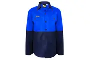 Workcraft Kids Hi-vis Cotton Shirt WSK128 - Cobalt/Navy
