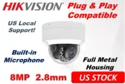 8MP IP Dome Camera 2.8mm Lens Indoor/Outdoor Hikvision Dahua Blue Iris