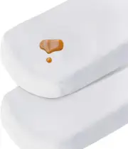 Bassinet Sheets Waterproof 2 Pack Bassinet Mattress Protector Cotton Fitted C...