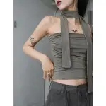 【CODIBOOK】韓國 BINARY01 繞頸抓皺抹胸上衣［預購］無袖 罩杯式上衣 女裝