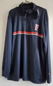 Champion Men Pullover Blue Quarter Zip Cal State Fullerton Titans Long Sleeve XL