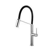 CORI Pull Down Kitchen Mixer Tap - Chrome with Black Silicone