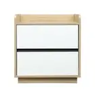 Raka White And Natural Bedside Table With 2 Drawers