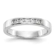 0.20ct. CZ Solid Real 14K White Gold 5-2.1mm Stone Channel Wedding Band Ring