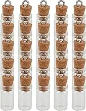 Levemolo 25pcs Mini Glass Bottles: Tiny Wishing Bottles With Eye Screws Cork Lids- Clear Glass Vials For Diy Crafts Message Jars Party Favors