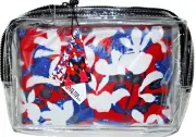 Peter Pilotto x Target Clear Red Floral Print Zip Cosmetic Make Up Bag Case