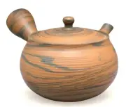 Tokoname-yaki teapot with carved line patternapproximately 310cc ca From Japan