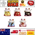 Set of 5 Mini Maneki Neko Lucky Cat Figurines, Kawaii Japanese Waving Cat Decor