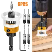 6Pcs Countersink Drill Bit Quick Change Countersink with Adjustable Depth Stop