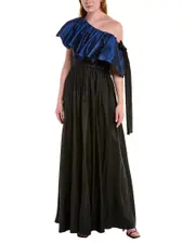 Zac Posen One-Shoulder Ruffle Gown