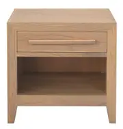 Dion 1-Drawer Solid White Cedar Bedside Table - Natural