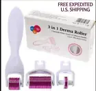 DERMA ROLLER 3 In 1 Microneedle Face & Eye Massage 3 Needle Head BOOSTS COLLAGEN