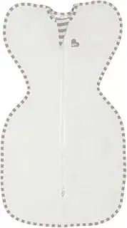 Love To Dream Organic Swaddle, Baby Sleep Sack, Swaddle Up Self-Soothing Swaddles for Newborns, Get Longer Sleep, Snug Fit Helps Calm Startle Reflex, 1.0 Tog Sleep Sack, Medium (6-8.5kg), Cream