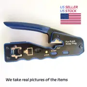 RJ45 Crimp Tool for End Pass Through Cutter Cat6/5/5e/8P8C Plugs Connector