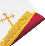 Reversible Fleur-de-Lis Cross Communion Table Runner - Red/White