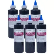 Handy Art Washable Glitter Glue, 8 oz., Black, Pack of 6