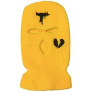 Nevenka 3 Hole Uzi Balaclava Knitted Full Face Cover Ski Mask Winter Windproof Neck Warmer-Yellow