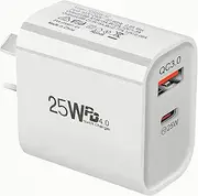 25W Super Fast Charger, USB C Wall Charger for Samsung, 25W USB C Wall Plug Compatible with Samsung Galaxy Ultra S24/S23/S22/S21, A54, Note 20,Galaxy Watch，iPhone 15/pro, iPad