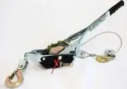 Lot TWO 8000lbs Come Along Winch Hand Puller w/ 2 Hooks10ft Steel Cables 4 ton