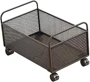 Mesh Rolling File Cart Storage Cart with Wheels Mobile Bookshelf Rolling File Organizer for Crafts Toys Folders School Home, 48x25x30cm