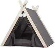 Triangle-Shape Large Pet Tent with Thick Cushion, Removable and Washable Pets Tents, Cat Dog Teepee Bed House, Portable Puppy House, Pet House for Small Dogs or Cats