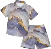 [Caihoyu] Baby-boys Toddler Short Sleeve Button Down Tops + Shorts Set Toddler Boy Clothes Summer Clothes Set