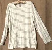 Chico’s Top 3 New White Gold Stripe Rayon Spandex Essential Layer Shirt XL NWT
